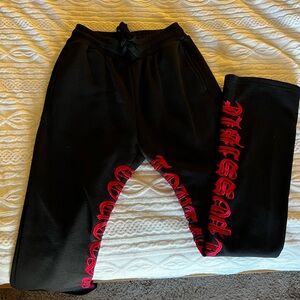 Black flared sweatpants